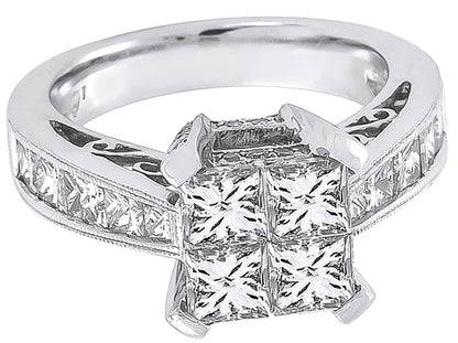 1.00ct Center Diamond 1.00ct Side Diamond Gold Ring