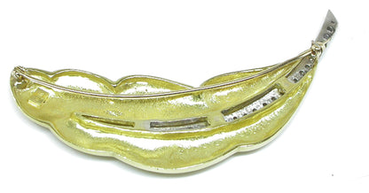 1.00ct Diamond 18k Yellow Gold  Leaf Pin