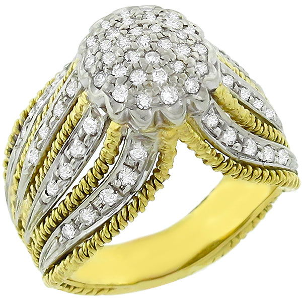 1.00ct Diamond Cluster Gold Ring