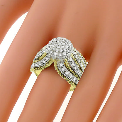 1.00ct Diamond Cluster Gold Ring