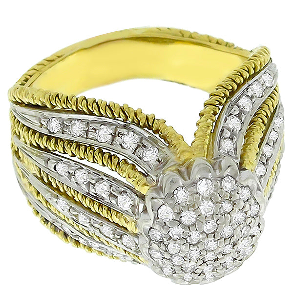 1.00ct Diamond Cluster Gold Ring
