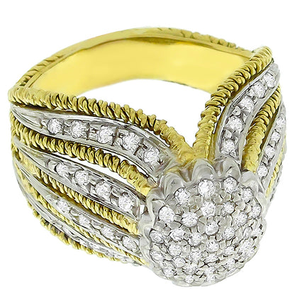1.00ct Diamond Cluster Gold Ring