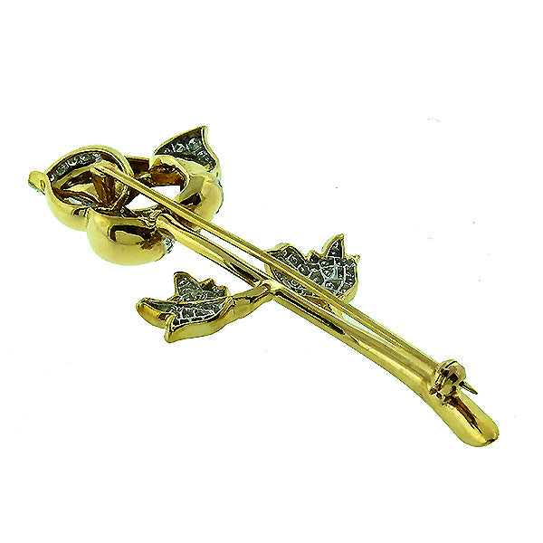 1.00ct Diamond Gold Rose Pin