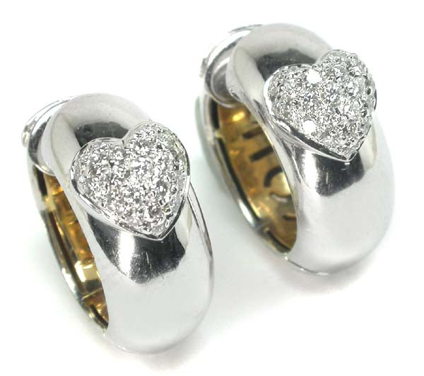 1.00ct Diamond Two-tone Gold Heart Earrings
