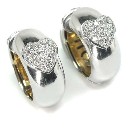 1.00ct Diamond Two-tone Gold Heart Earrings