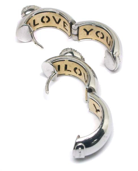 1.00ct Diamond Two-tone Gold Heart Earrings