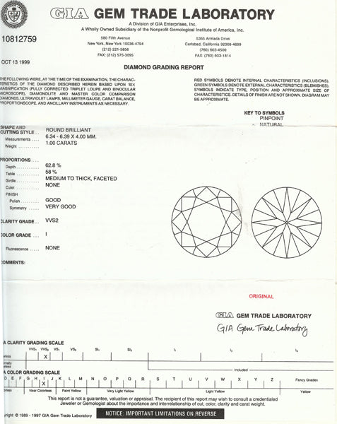 1.00ct Round Brilliant Cut Diamond Engagement Ring