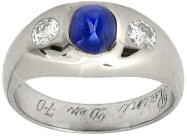 1.00ct Sapphire Diamond  Gypsy Ring