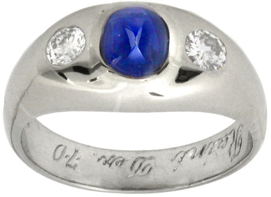 1.00ct Sapphire Diamond  Gypsy Ring