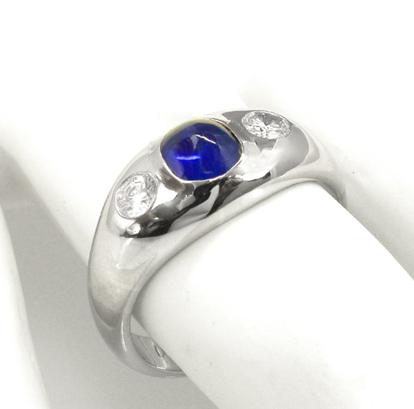 1.00ct Sapphire Diamond  Gypsy Ring