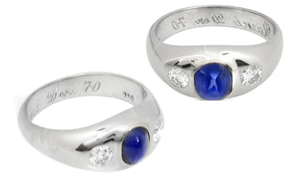 1.00ct Sapphire Diamond  Gypsy Ring