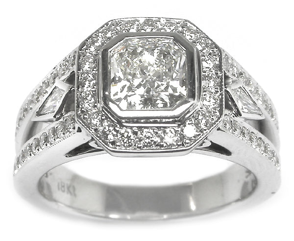 1.01ct Diamond 18k White Gold Engagement Ring