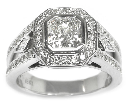 1.01ct Diamond 18k White Gold Engagement Ring
