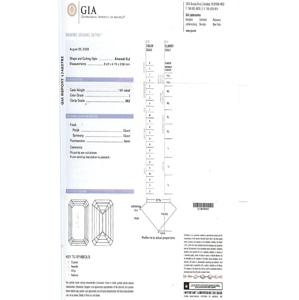 1.01ct Diamond Platinum Engagement Ring