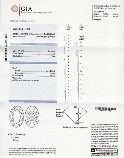 1.01ct Diamond Platinum Engagement Ring