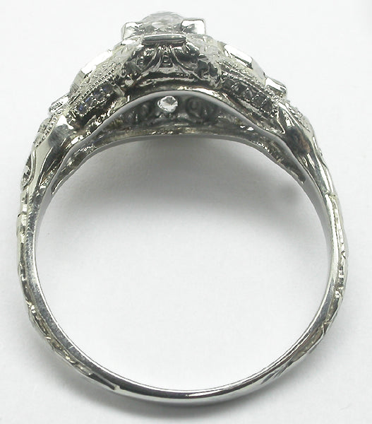 1.01ct Edwardian 18k White Gold Diamond Engagement Ring