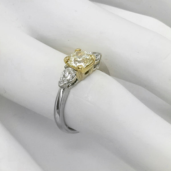 1.01ct Fancy Natural Diamond Gold Enagagement Ring