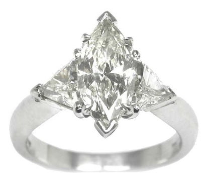 1.01ct Marquise Cut Diamond Platinum Engagement Ring