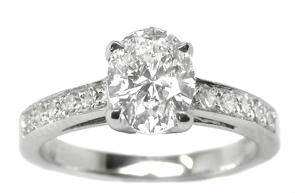 1.01ct Oval Brilliant Diamond 18k  Gold Engagement Ring