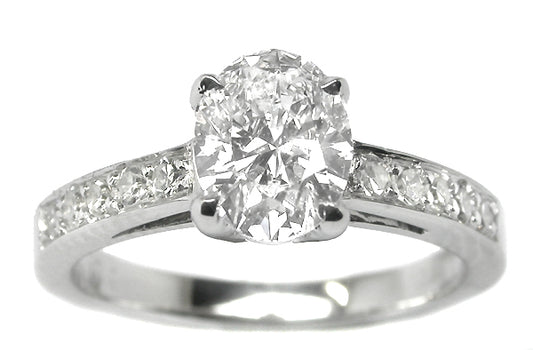 1.01ct Oval Brilliant Diamond 18k  Gold Engagement Ring