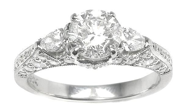 1.02 Round Brilliant 18K White Gold Engagement Ring