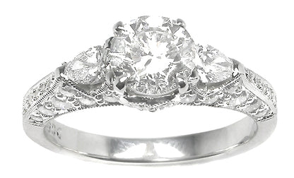 1.02 Round Brilliant 18K White Gold Engagement Ring