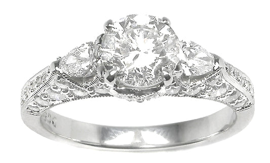 1.02 Round Brilliant 18K White Gold Engagement Ring