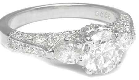 1.02 Round Brilliant 18K White Gold Engagement Ring