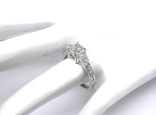 1.02ct Asscher Cut Diamond Platinum Engagement Ring