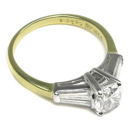 1.02ct Diamond 18k Yellow Gold Platinum Engagement Ring
