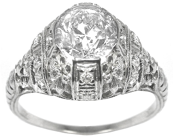 1.02ct Diamond Edwardian Platinum Engagement Ring