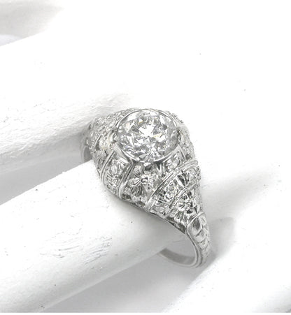 1.02ct Diamond Edwardian Platinum Engagement Ring