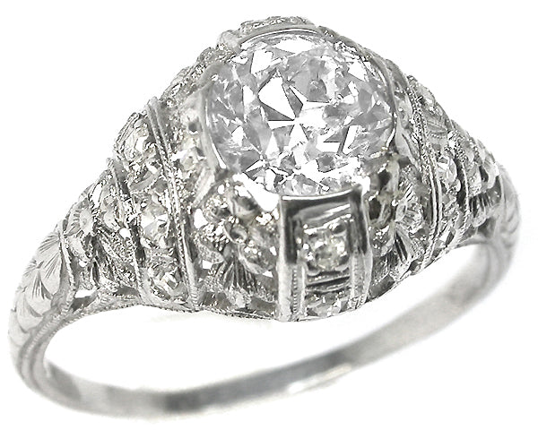1.02ct Diamond Edwardian Platinum Engagement Ring