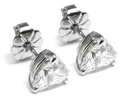 1.02ct Heart   Diamond 14k White Gold Studs Earrings