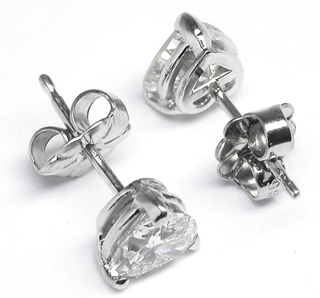 1.02ct Heart   Diamond 14k White Gold Studs Earrings
