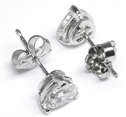 1.02ct Heart   Diamond 14k White Gold Studs Earrings