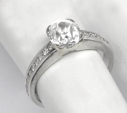 1.02ct Old Mine Cut Diamond Platinum Engagement Ring