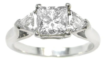 1.02ct Princess Cut Diamond Platinum Engagement Ring