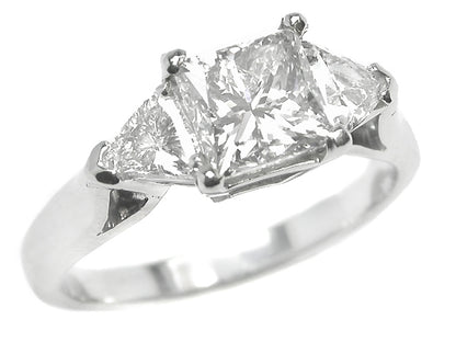 1.02ct Princess Cut Diamond Platinum Engagement Ring