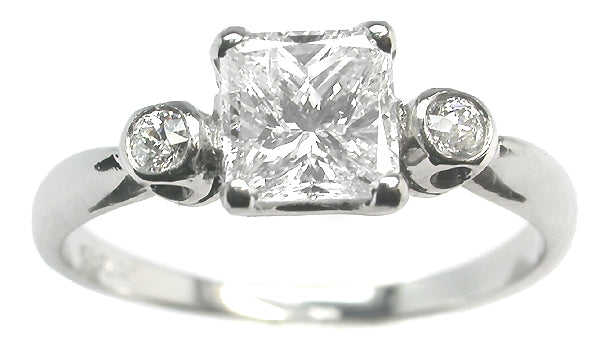 1.02ct Princess Cut Diamond Platinum Engagement Ring