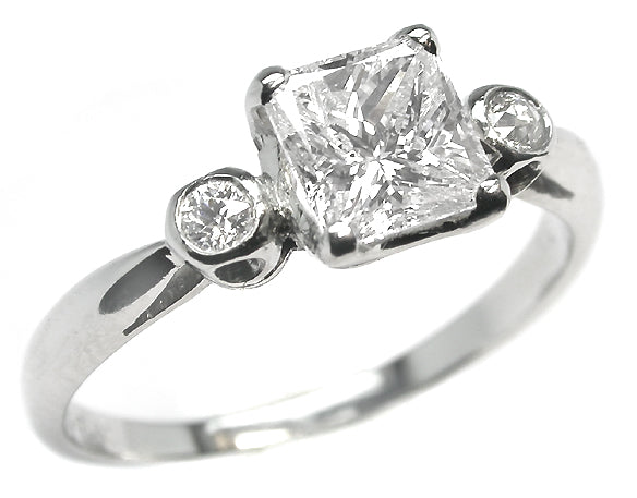 1.02ct Princess Cut Diamond Platinum Engagement Ring