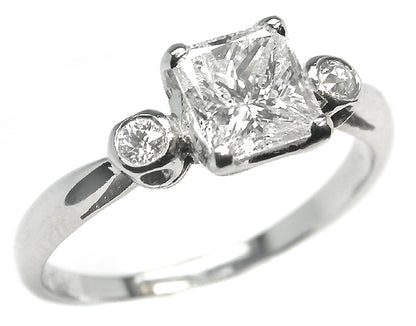 1.02ct Princess Cut Diamond Platinum Engagement Ring