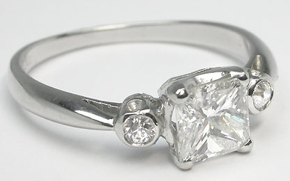 1.02ct Princess Cut Diamond Platinum Engagement Ring