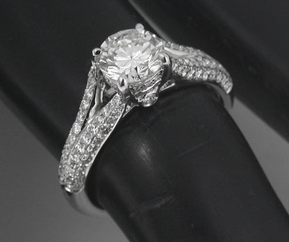 1.02ct Round Brilliant Cut Diamond Gold Engagement Ring