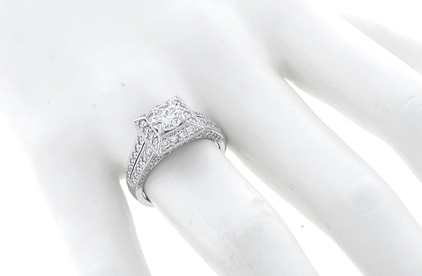 1.03ct Center Diamond 1.50ct Side Diamond Engagement Ring