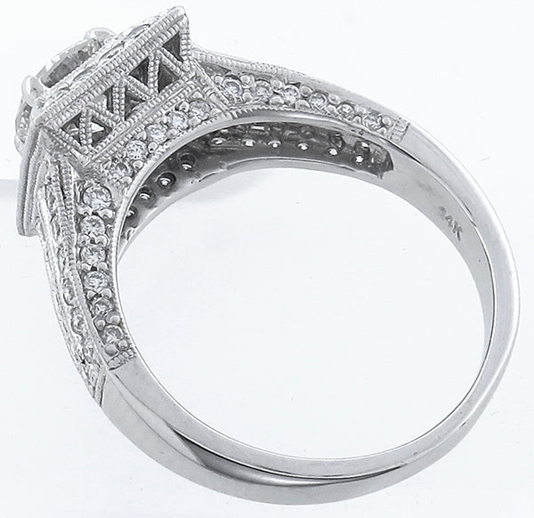 1.03ct Center Diamond 1.50ct Side Diamond Engagement Ring