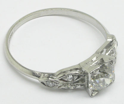 1.03ct Diamond 1920's Platinum Engagement Ring
