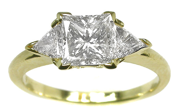 1.03ct Princess Cut Diamond 14k Yellow Gold Engagement Ring