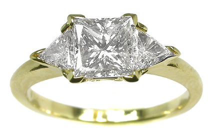 1.03ct Princess Cut Diamond 14k Yellow Gold Engagement Ring