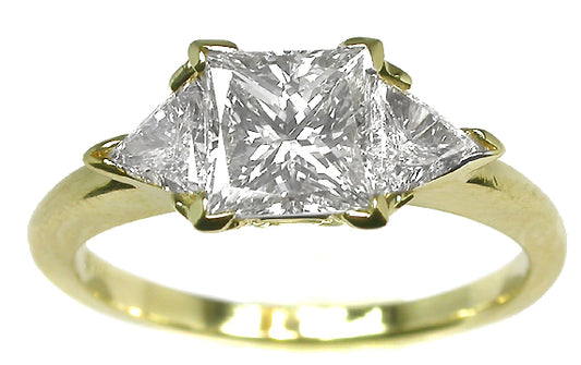 1.03ct Princess Cut Diamond 14k Yellow Gold Engagement Ring